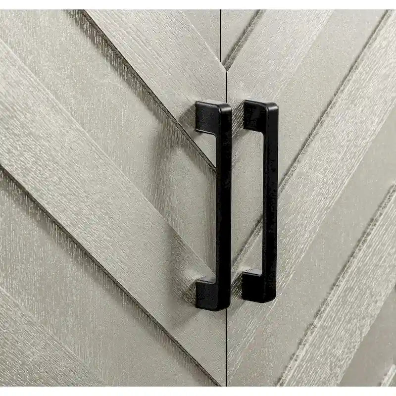 4-türiges lackiertes Sideboard mit 3D-Wellenstreifen-Design