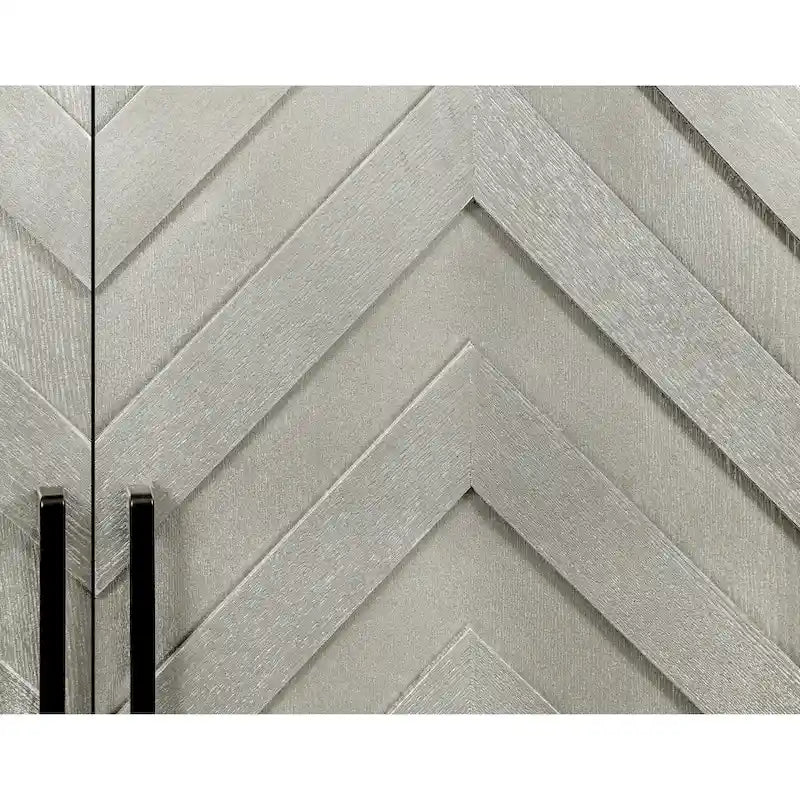 4-türiges lackiertes Sideboard mit 3D-Wellenstreifen-Design