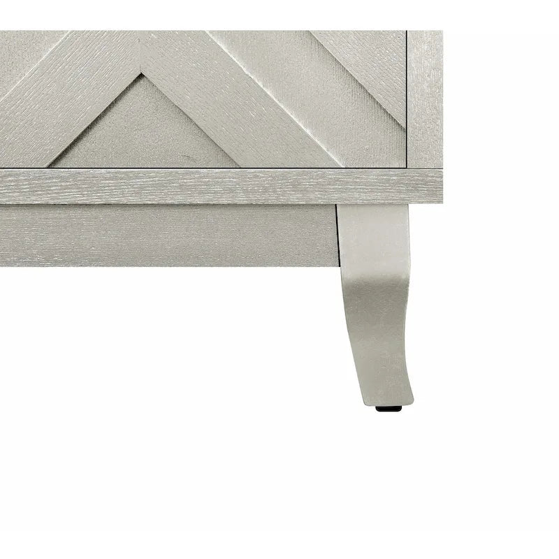 4-türiges lackiertes Sideboard mit 3D-Wellenstreifen-Design