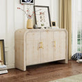 Retro minimalistisches geschwungenes Sideboard mit goldenen Griffen