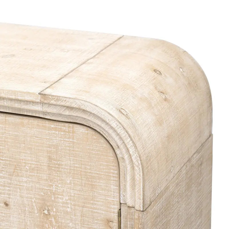 Retro minimalistisches geschwungenes Sideboard mit goldenen Griffen