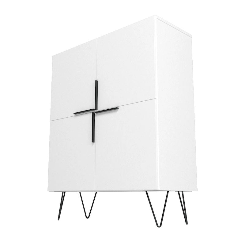 Mid-Century Modern Low Cabinet mit 4 Ablagen – 43,7H