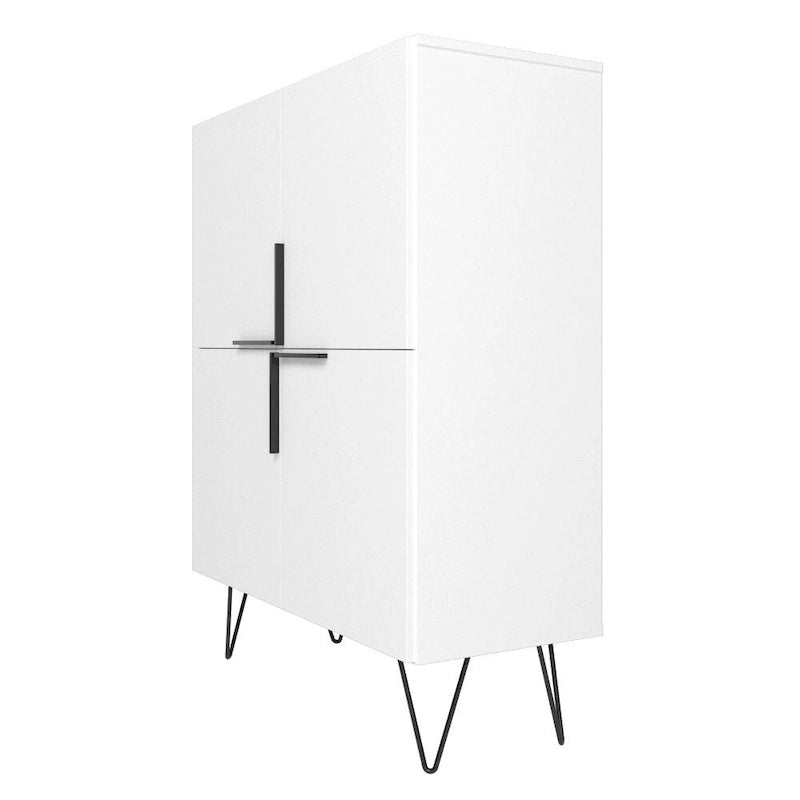 Mid-Century Modern Low Cabinet mit 4 Ablagen – 43,7H
