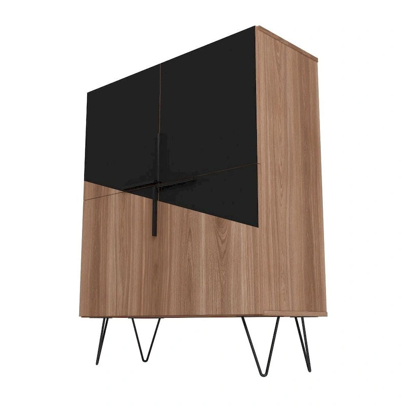 Mid-Century Modern Low Cabinet mit 4 Ablagen – 43,7H