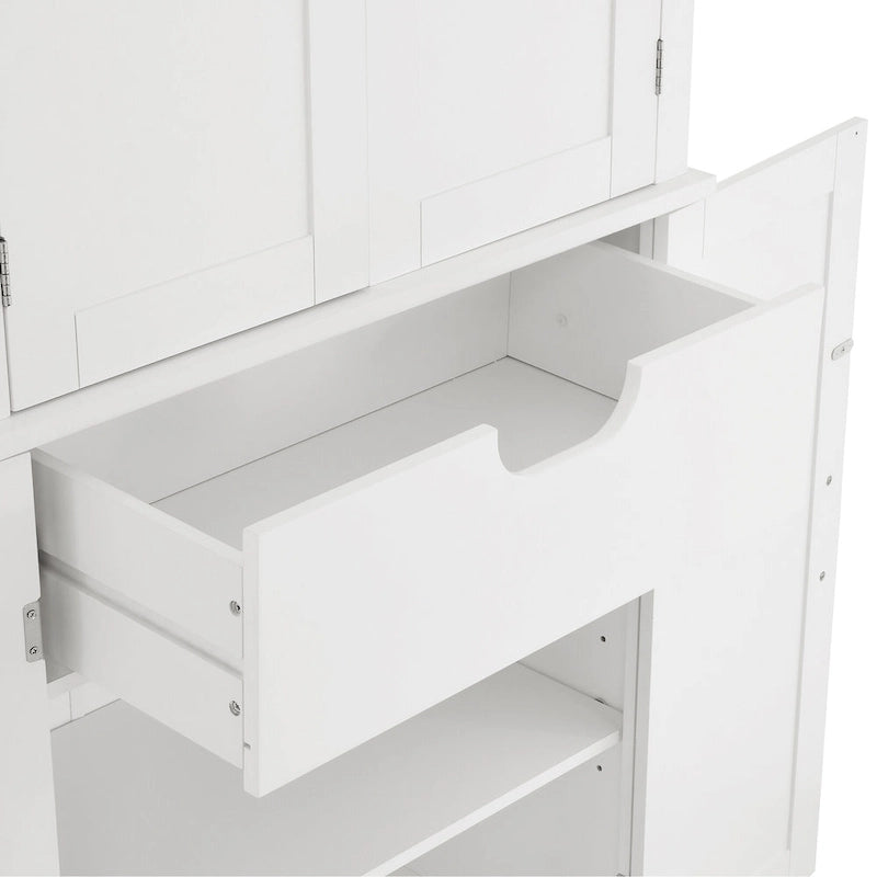 Hoher Badezimmer-Bodenschrank mit offenen Regalen und Türen