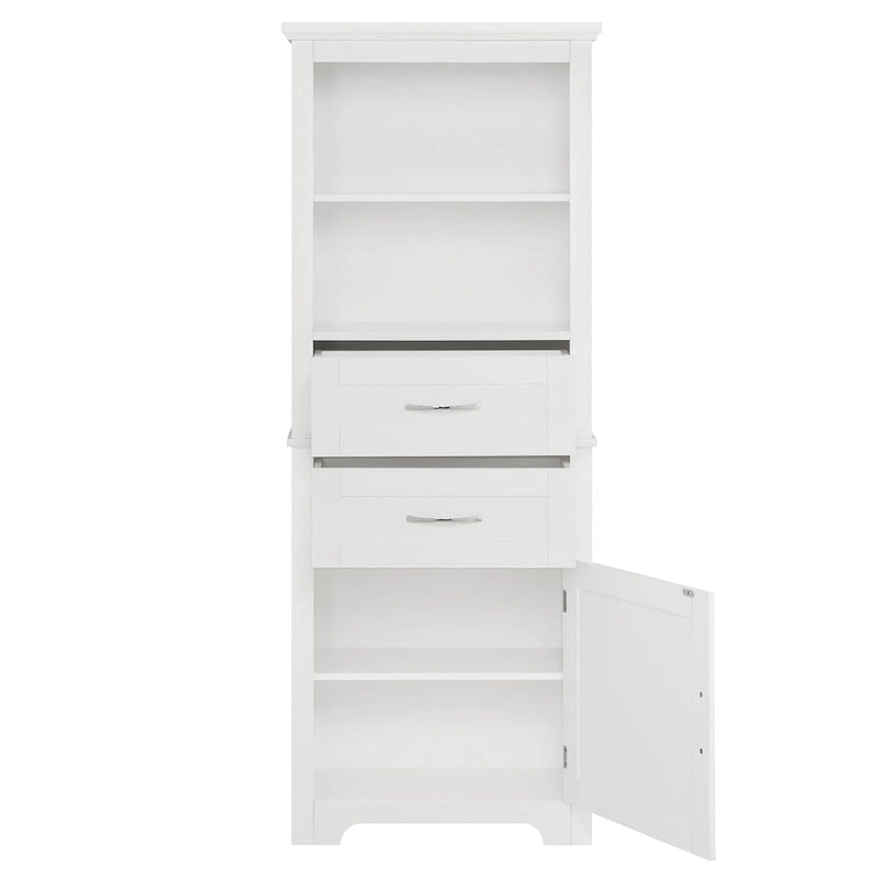 Hoher Badezimmer-Bodenschrank mit offenen Regalen und Türen
