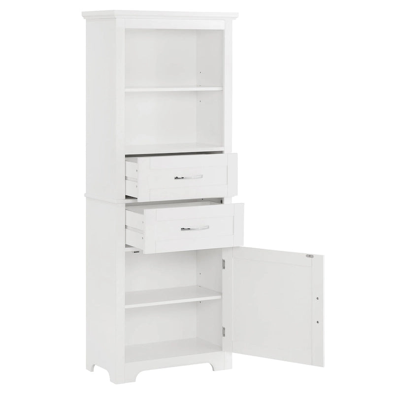Hoher Badezimmer-Bodenschrank mit offenen Regalen und Türen