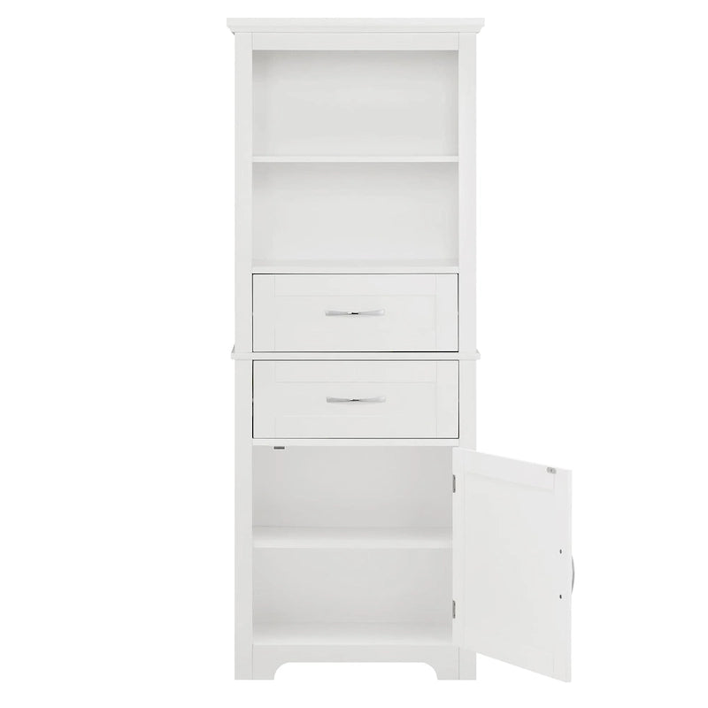 Hoher Badezimmer-Bodenschrank mit offenen Regalen und Türen