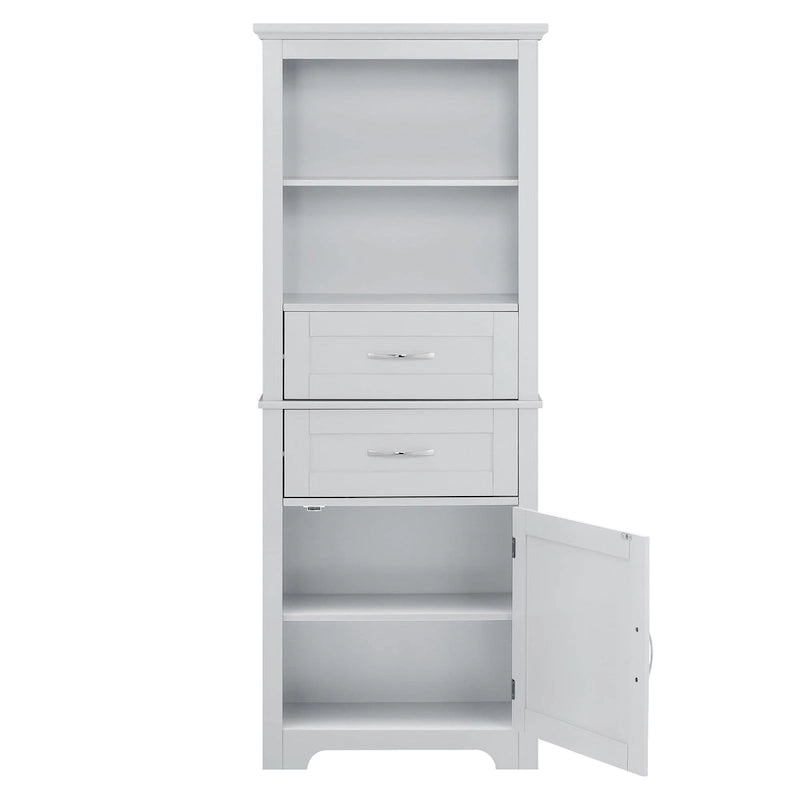 Hoher Badezimmer-Bodenschrank mit offenen Regalen und Türen