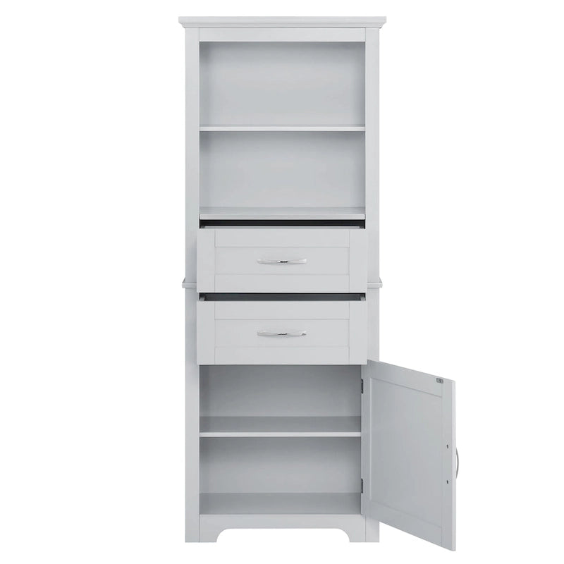 Hoher Badezimmer-Bodenschrank mit offenen Regalen und Türen