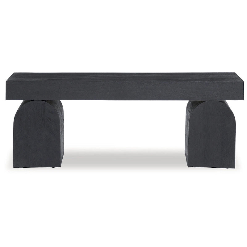 Akzentbank aus schwarzem Massivholz – 50B x 16T x 18,25H