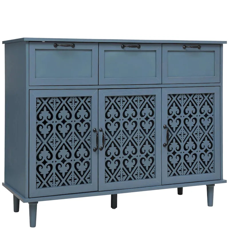 3-türiger, 3-schübiger Schrank