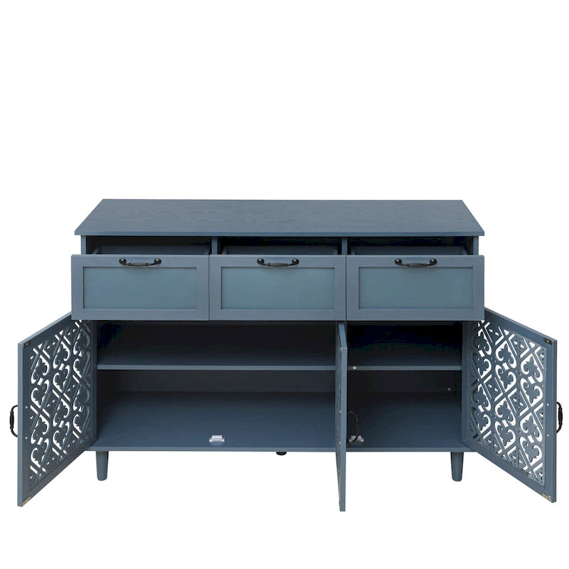 3-türiger, 3-schübiger Schrank