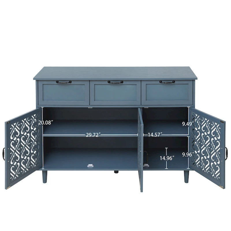 3-türiger, 3-schübiger Schrank