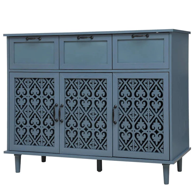 3-türiger, 3-schübiger Schrank