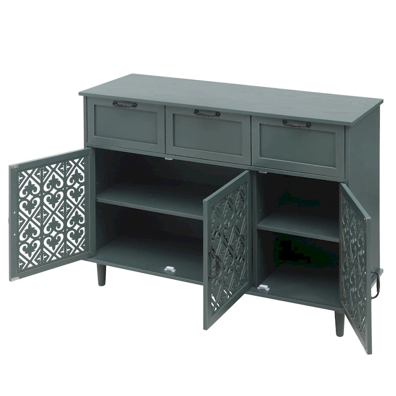 3-türiger, 3-schübiger Schrank