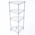 Fan-shaped Carbon Steel Metal Assembly 4-Tier Storage Rack Silver Grey - 11.81 x 11.81 x 35.43