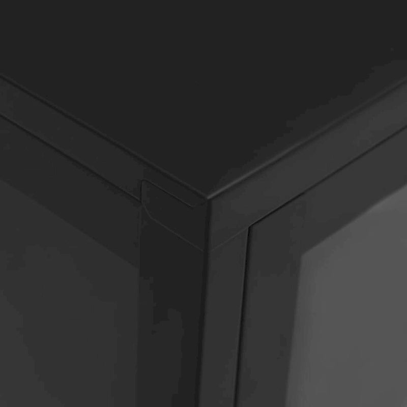 Sideboard aus schwarzem Stahl und Glas – 105 B x 35 T x 70 H cm