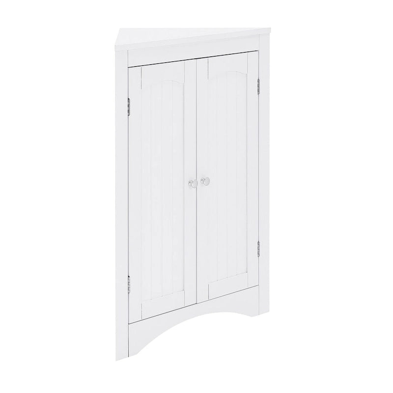 Freistehender Eckschrank mit Türen und Regalen