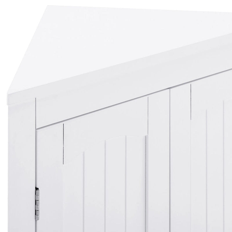 Freistehender Eckschrank mit Türen und Regalen