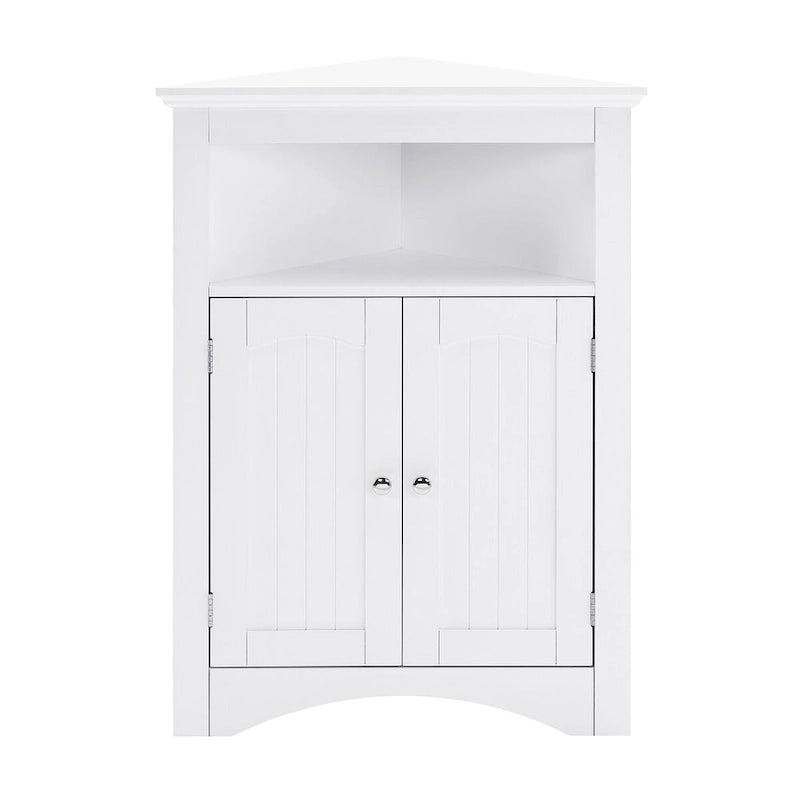 Freistehender Eckschrank mit Türen und Regalen
