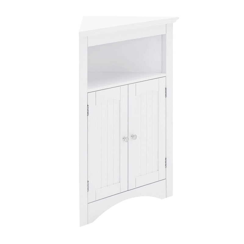 Freistehender Eckschrank mit Türen und Regalen