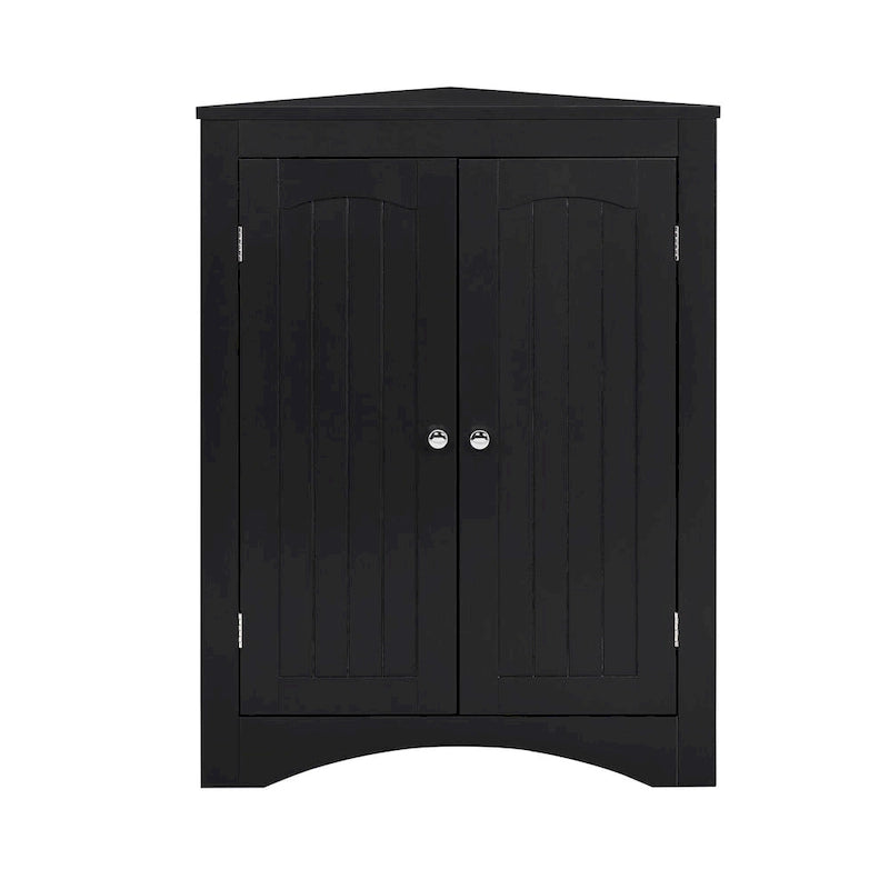 Freistehender Eckschrank mit Türen und Regalen