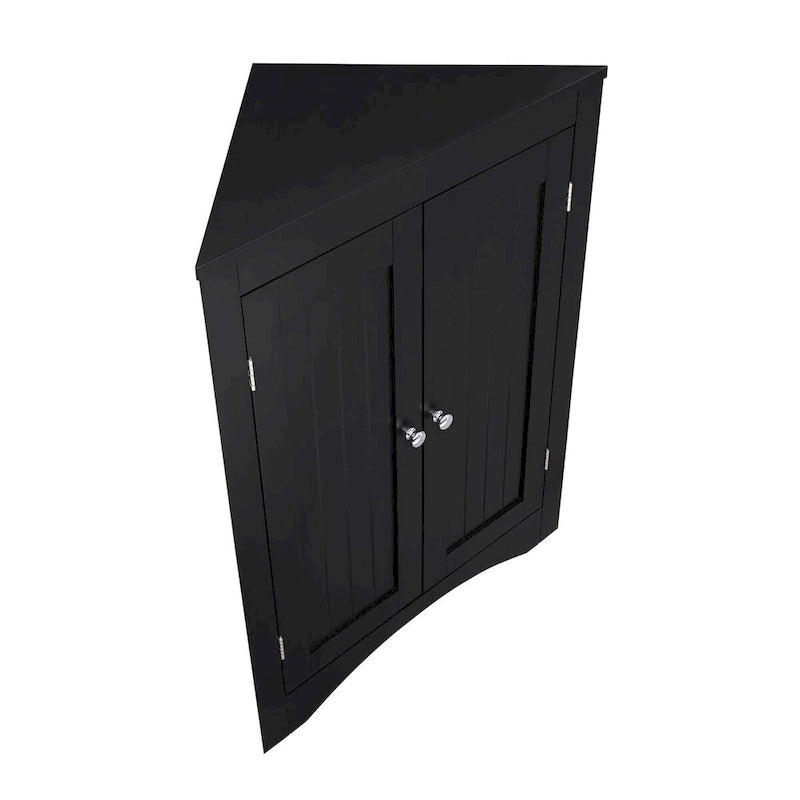 Freistehender Eckschrank mit Türen und Regalen