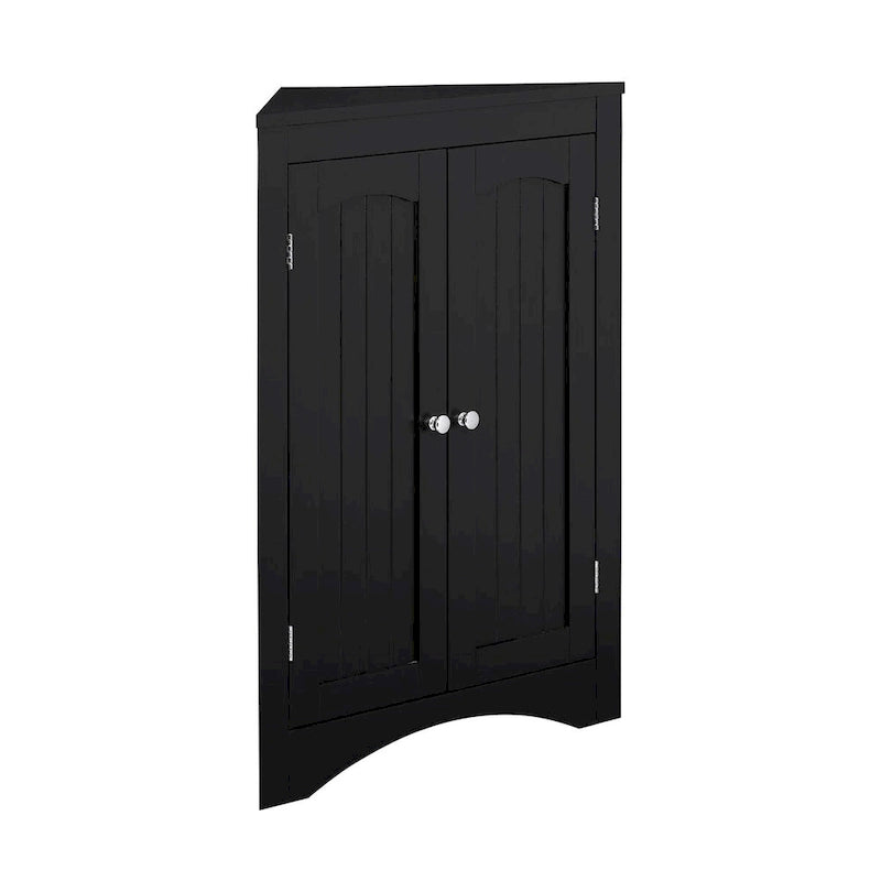 Freistehender Eckschrank mit Türen und Regalen