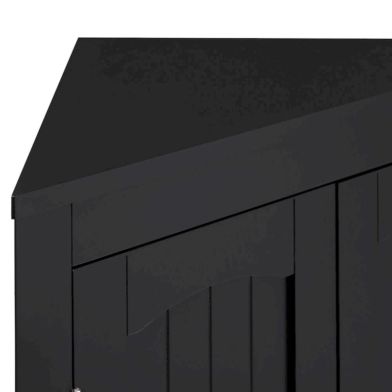 Freistehender Eckschrank mit Türen und Regalen