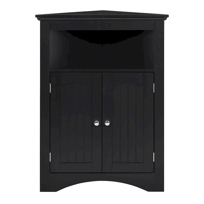 Freistehender Eckschrank mit Türen und Regalen