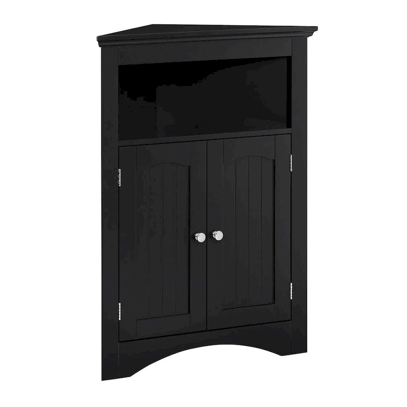 Freistehender Eckschrank mit Türen und Regalen