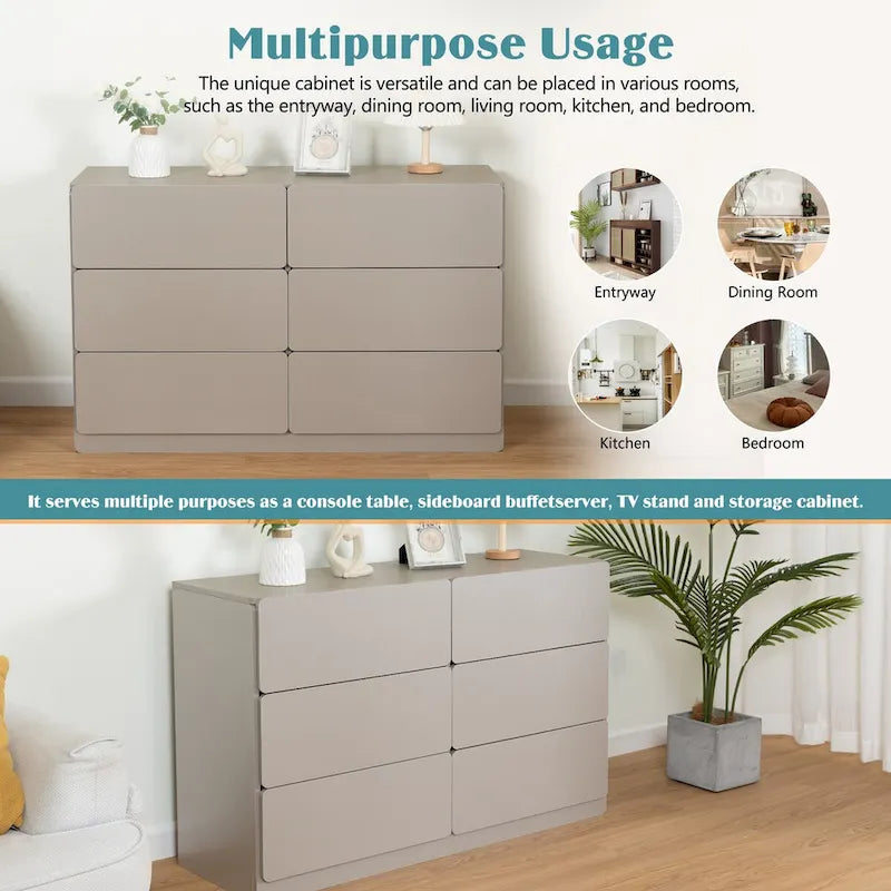 6-Schubladen-Kommode Sideboard Anrichte Konsolenschrank