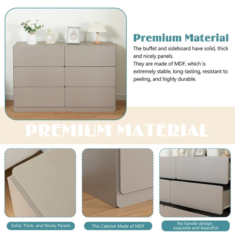 6-Schubladen-Kommode Sideboard Anrichte Konsolenschrank