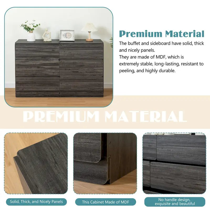 6-Schubladen-Kommode Sideboard Anrichte Konsolenschrank