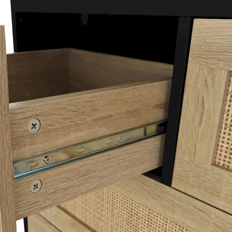 Aufbewahrungsschrank aus Rattan mit 4 Schubladen