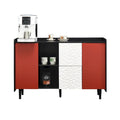 Sideboard-Buffetschrank mit roten Türen und 2 Schubladen