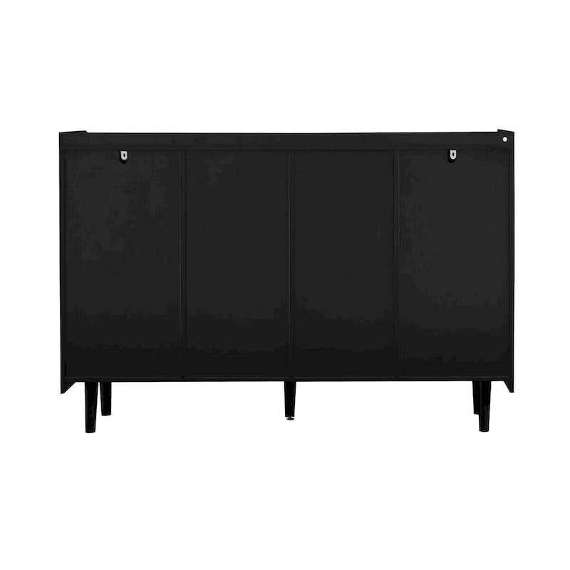 Sideboard-Buffetschrank mit roten Türen und 2 Schubladen