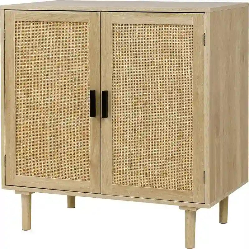 Rattan Sideboard Anrichte Schrank - 15,8T x 31,5B x 34,6H