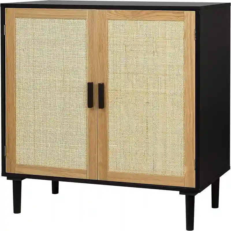 Rattan Sideboard Anrichte Schrank - 15,8T x 31,5B x 34,6H