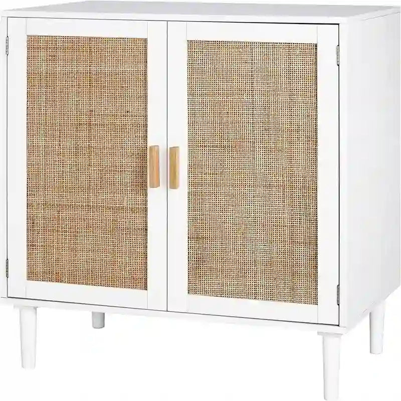 Rattan Sideboard Anrichte Schrank - 15,8T x 31,5B x 34,6H