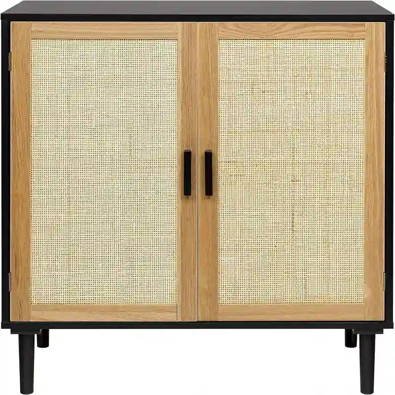 Rattan Sideboard Anrichte Schrank - 15,8T x 31,5B x 34,6H