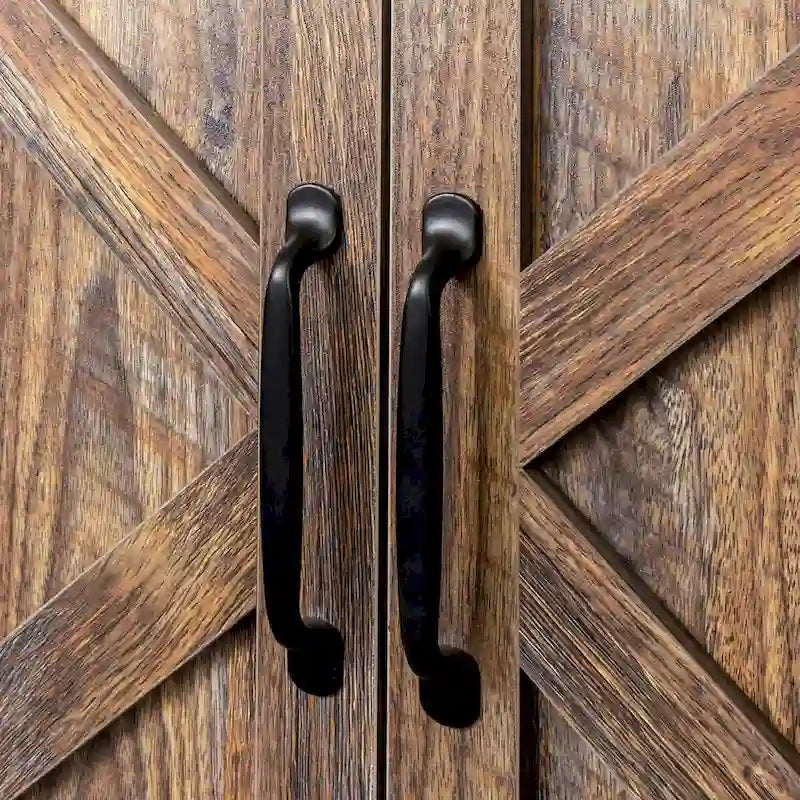 Freistehendes Sideboard mit 4 Türen und 4 offenen Regalfächern
