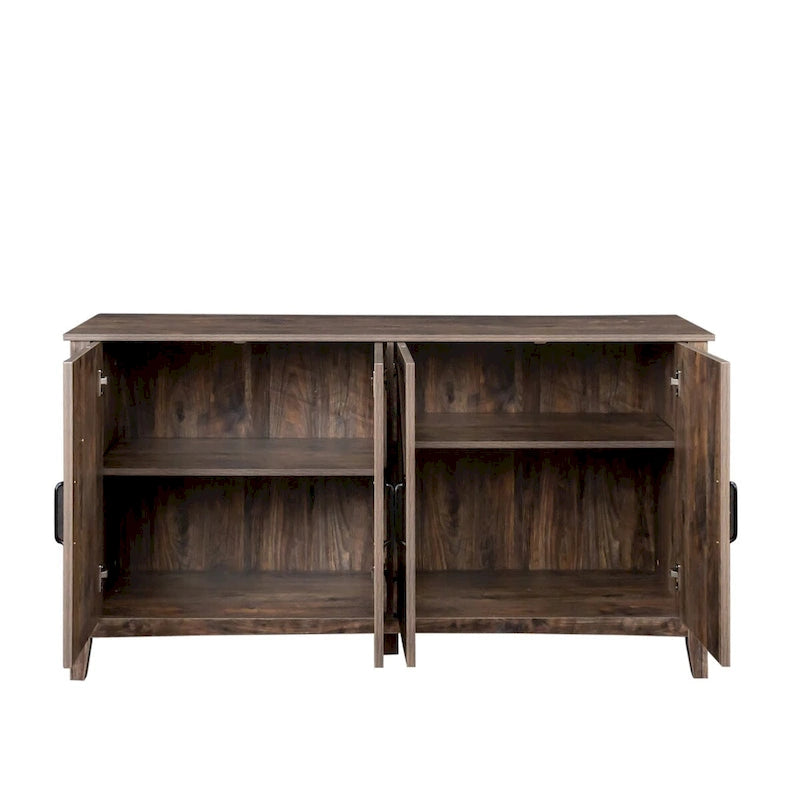 Freistehendes Sideboard mit 4 Türen und 4 offenen Regalfächern