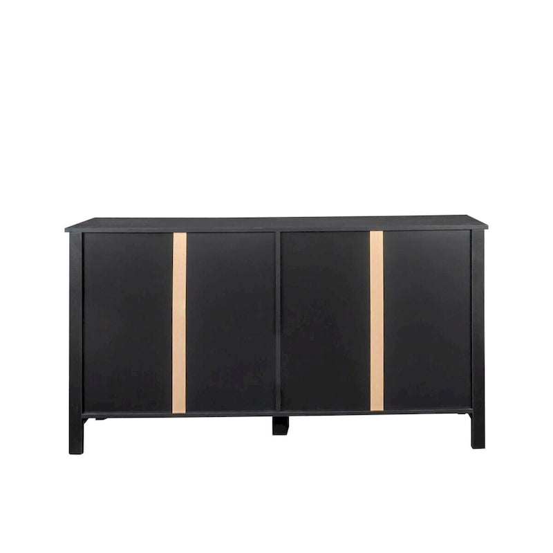 Freistehendes Sideboard mit 4 Türen und 4 offenen Regalfächern