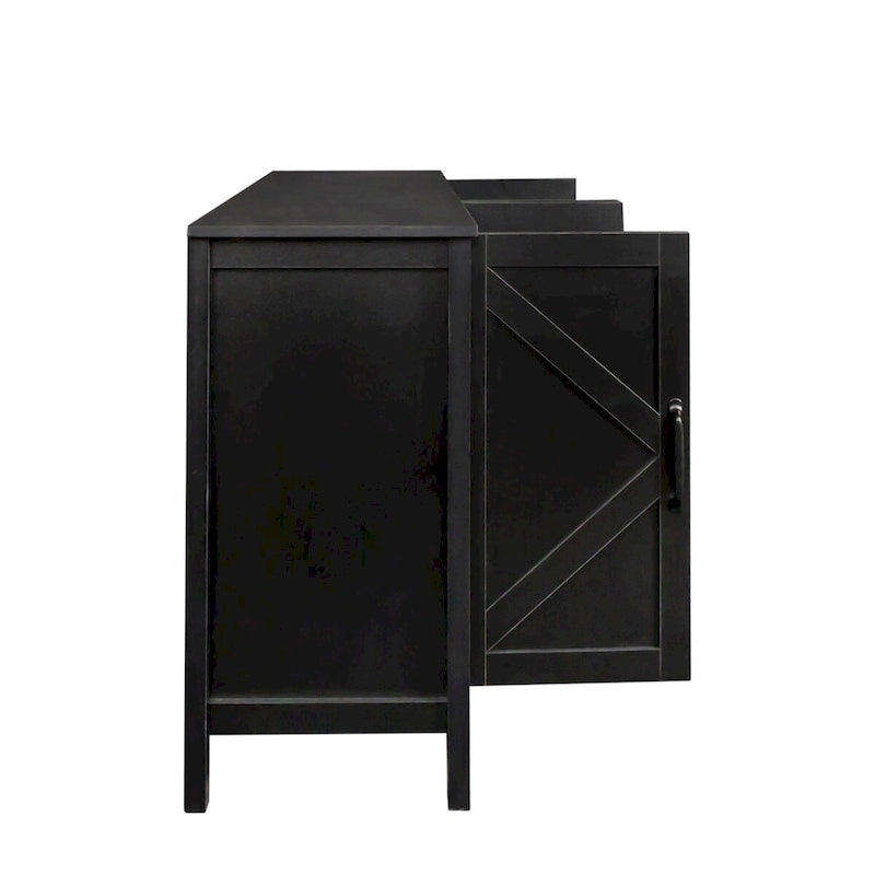 Freistehendes Sideboard mit 4 Türen und 4 offenen Regalfächern