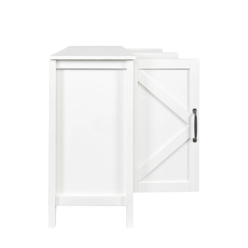 Freistehendes Sideboard mit 4 Türen und 4 offenen Regalfächern