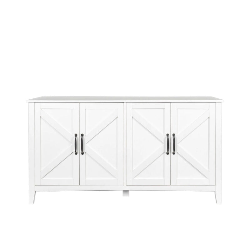 Freistehendes Sideboard mit 4 Türen und 4 offenen Regalfächern