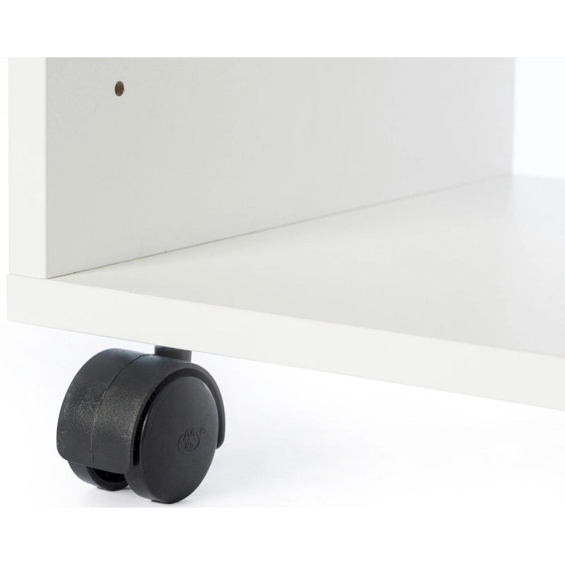 Druckerbeistellschrank aus Holz mit Rollen
