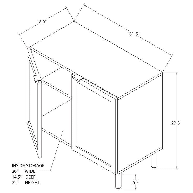 Brauner 2-türiger Schrank mit Rattaneinsätzen